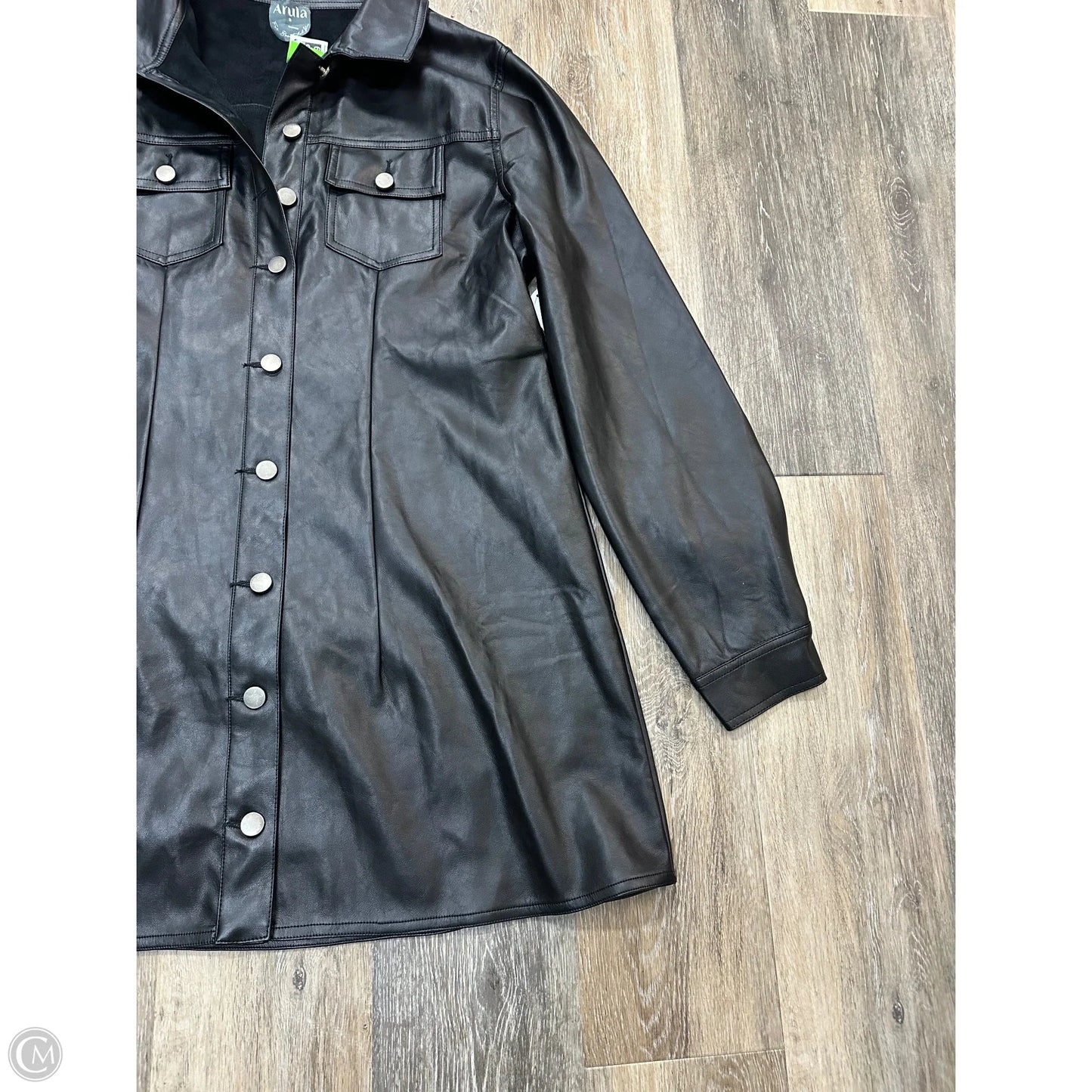 Jacket Leather By Arula In Black, Size: 2x