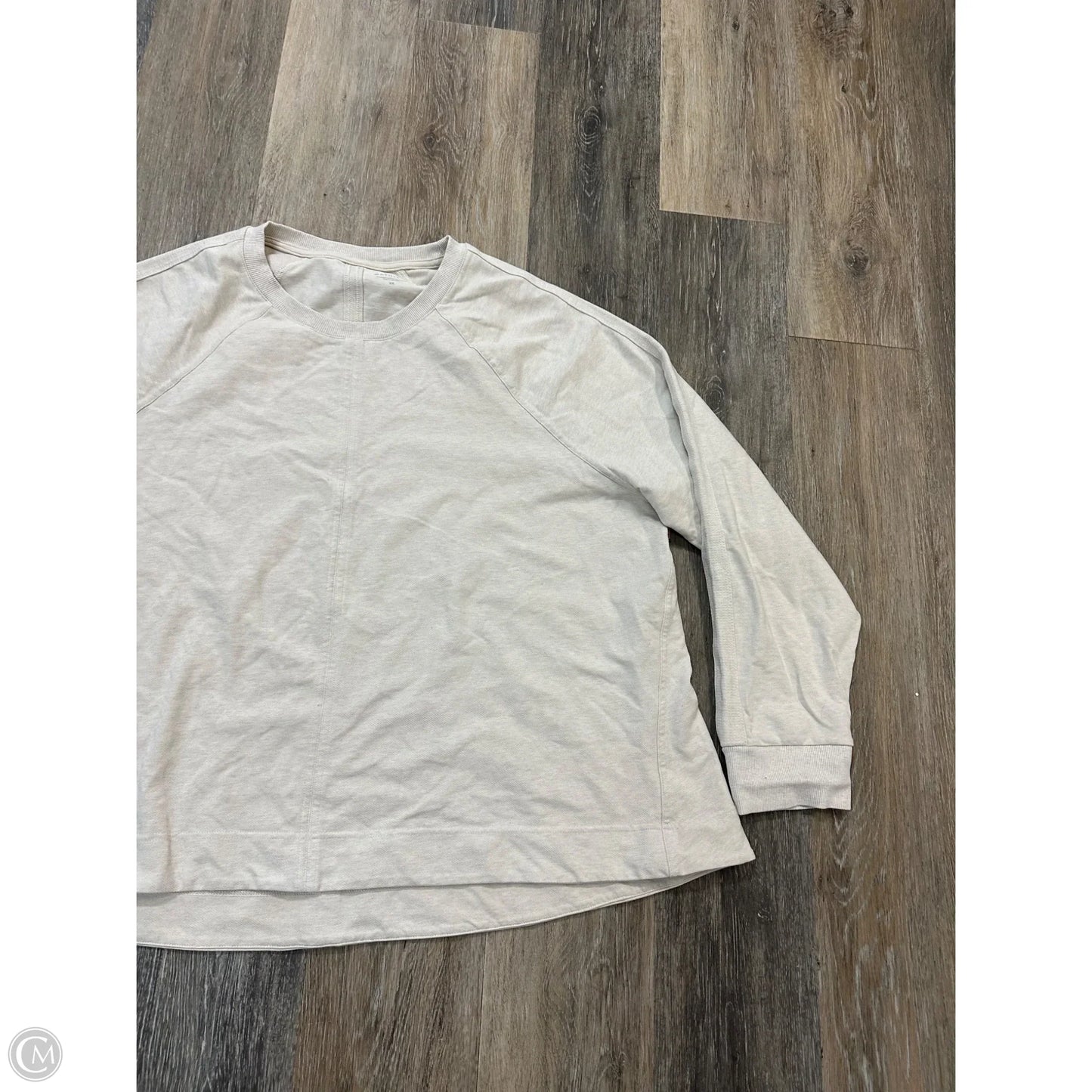 Athletic Top Long Sleeve Crewneck By Athleta In Cream, Size: 2x