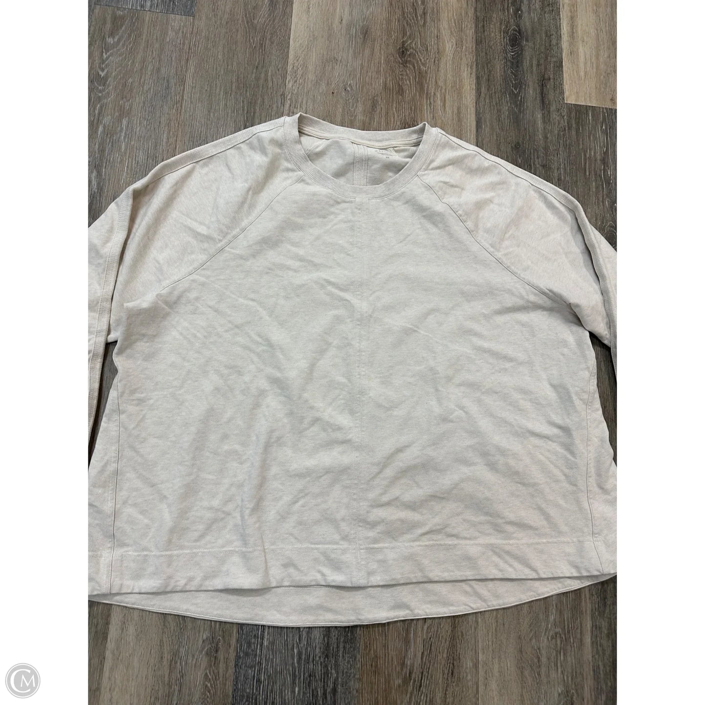 Athletic Top Long Sleeve Crewneck By Athleta In Cream, Size: 2x