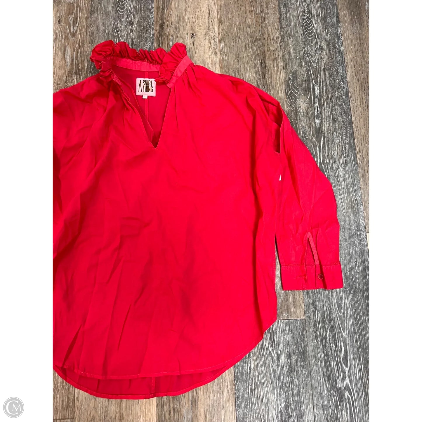 Designer Blouse Long Sleeve By A Shirt Thing In Pink, Size: S