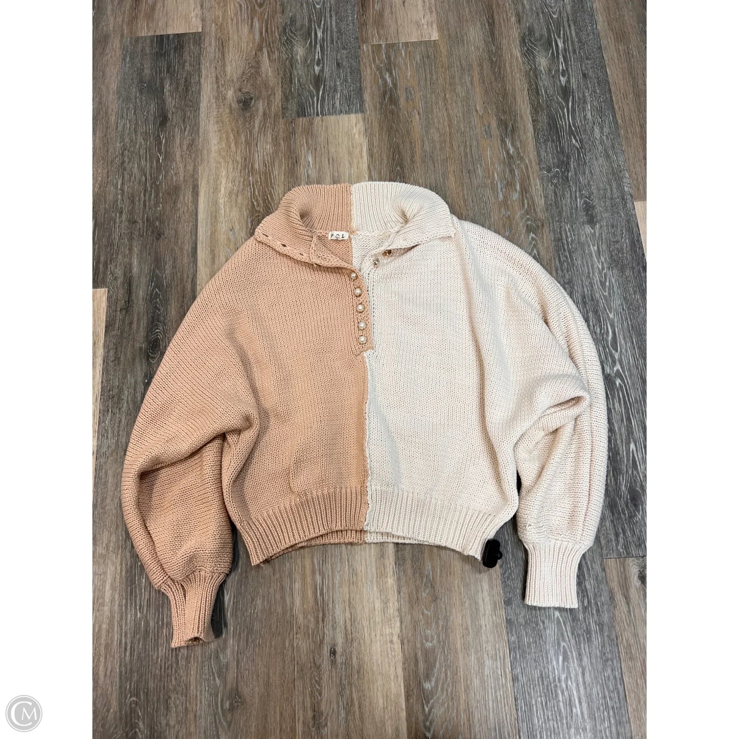 Sweater By Pol In Cream & Tan, Size: S