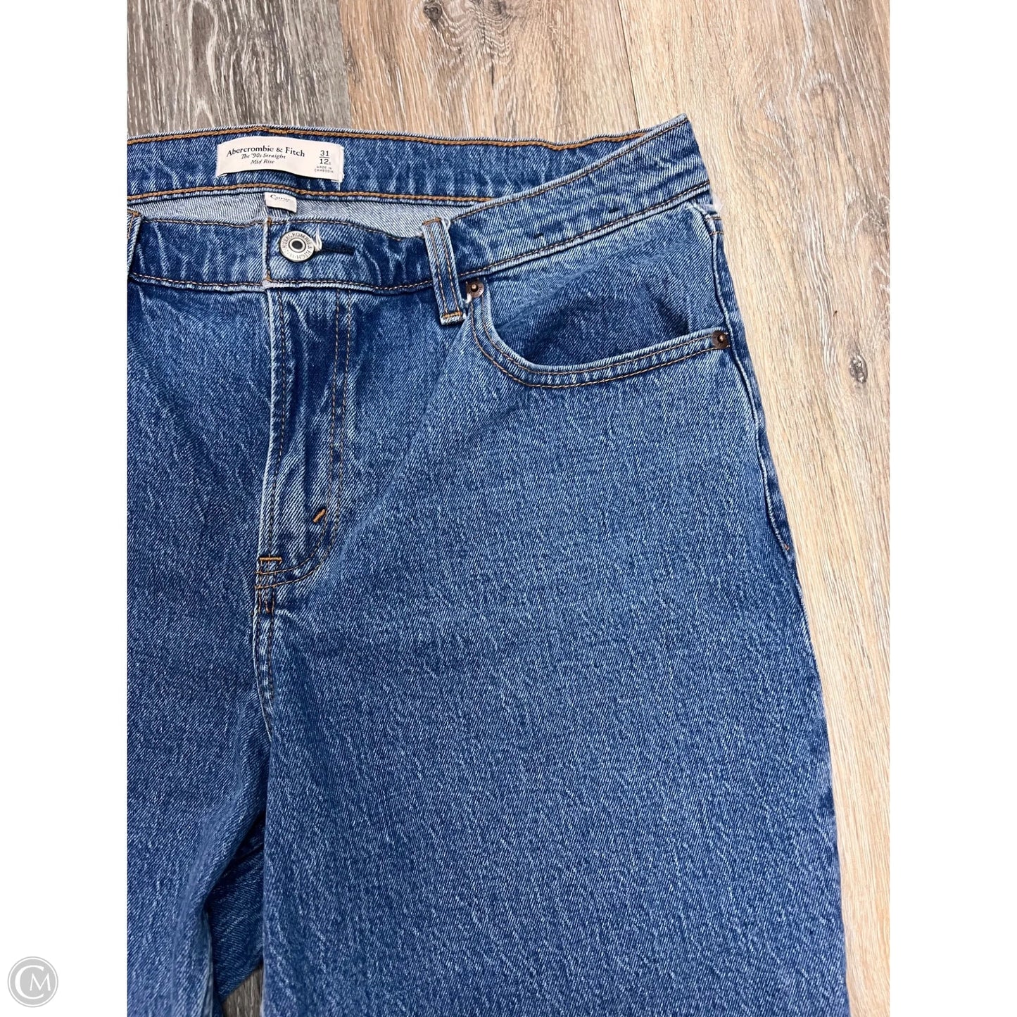 Jeans Straight By Abercrombie And Fitch In Blue Denim, Size: 12p