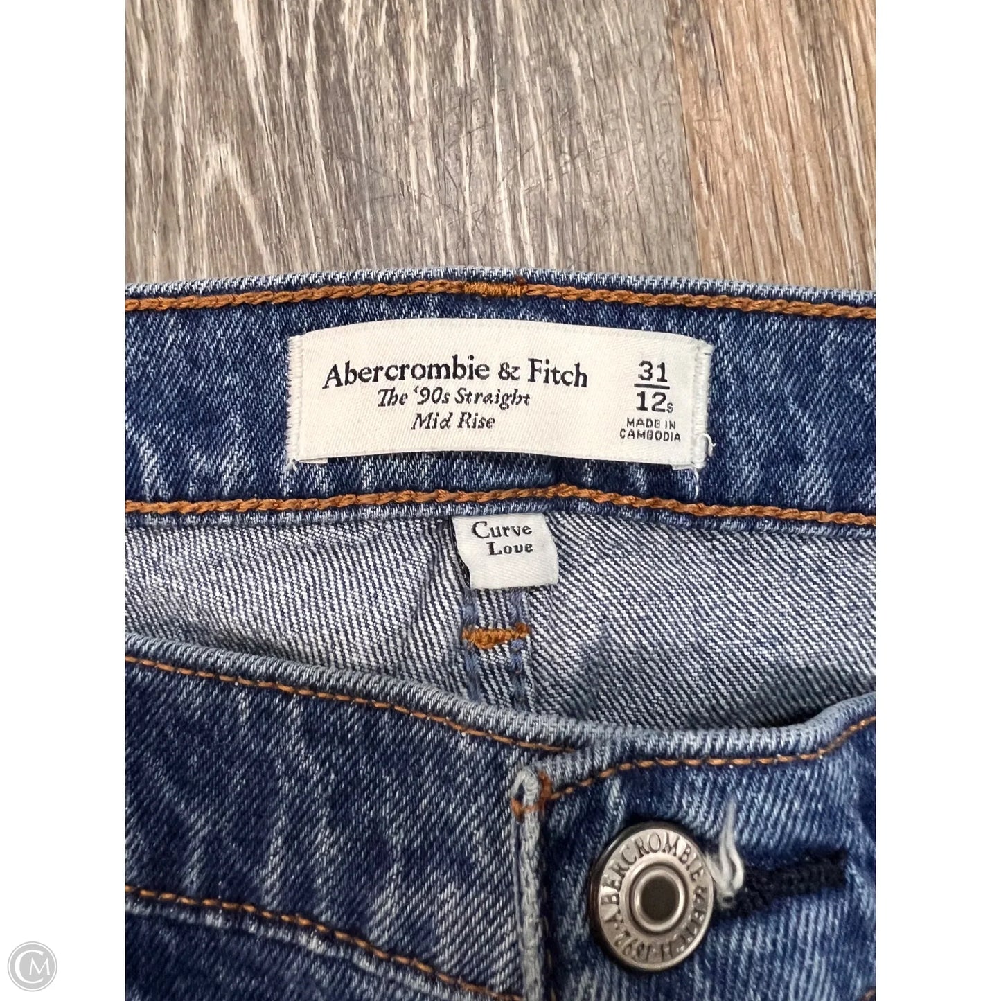 Jeans Straight By Abercrombie And Fitch In Blue Denim, Size: 12p