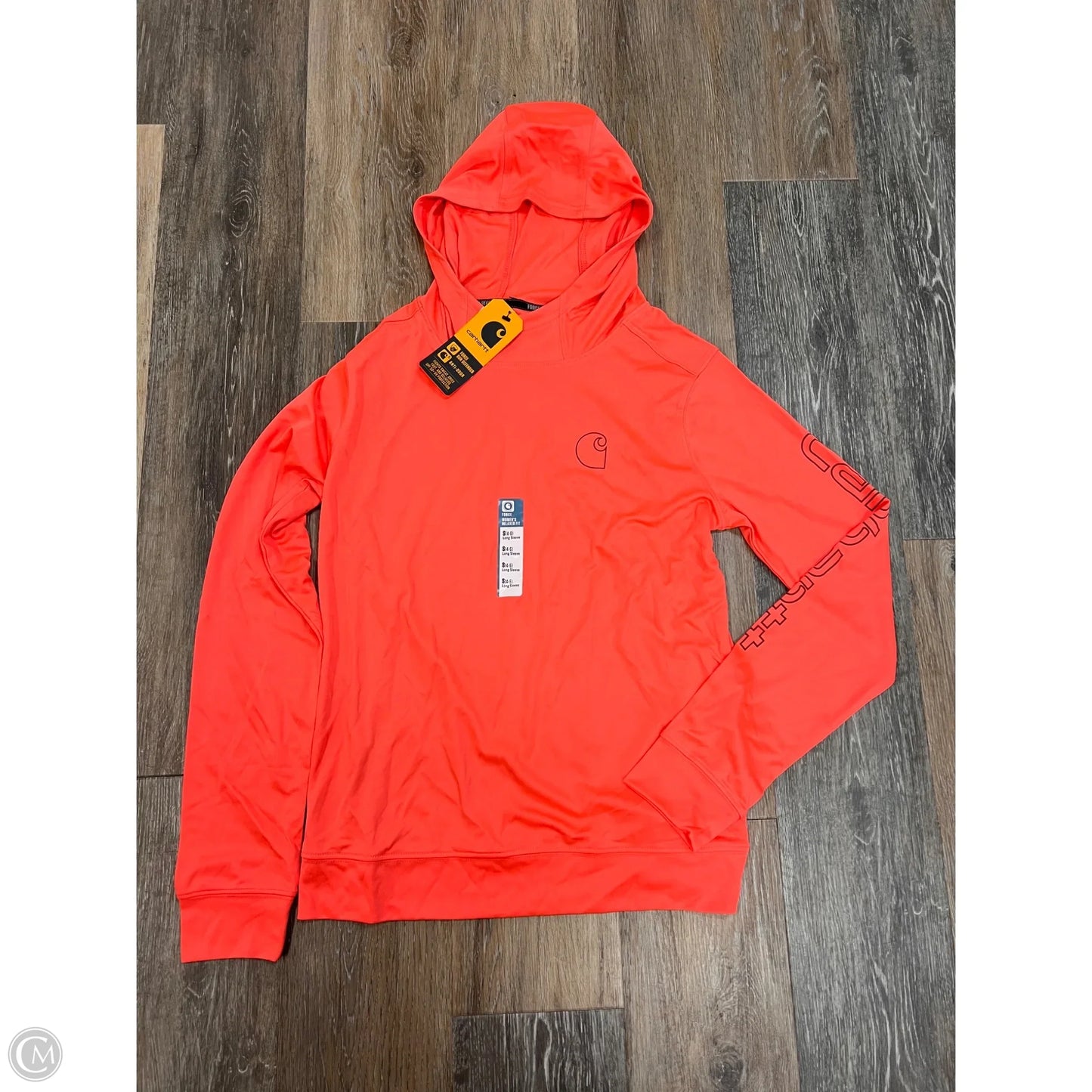 Athletic Top Long Sleeve Hoodie By Carhartt In Coral, Size: S