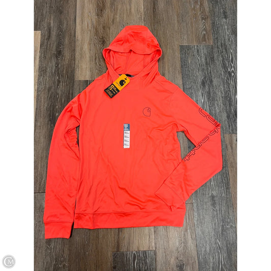 Athletic Top Long Sleeve Hoodie By Carhartt In Coral, Size: S
