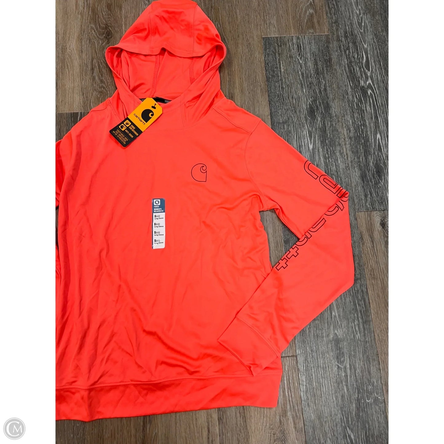 Athletic Top Long Sleeve Hoodie By Carhartt In Coral, Size: S