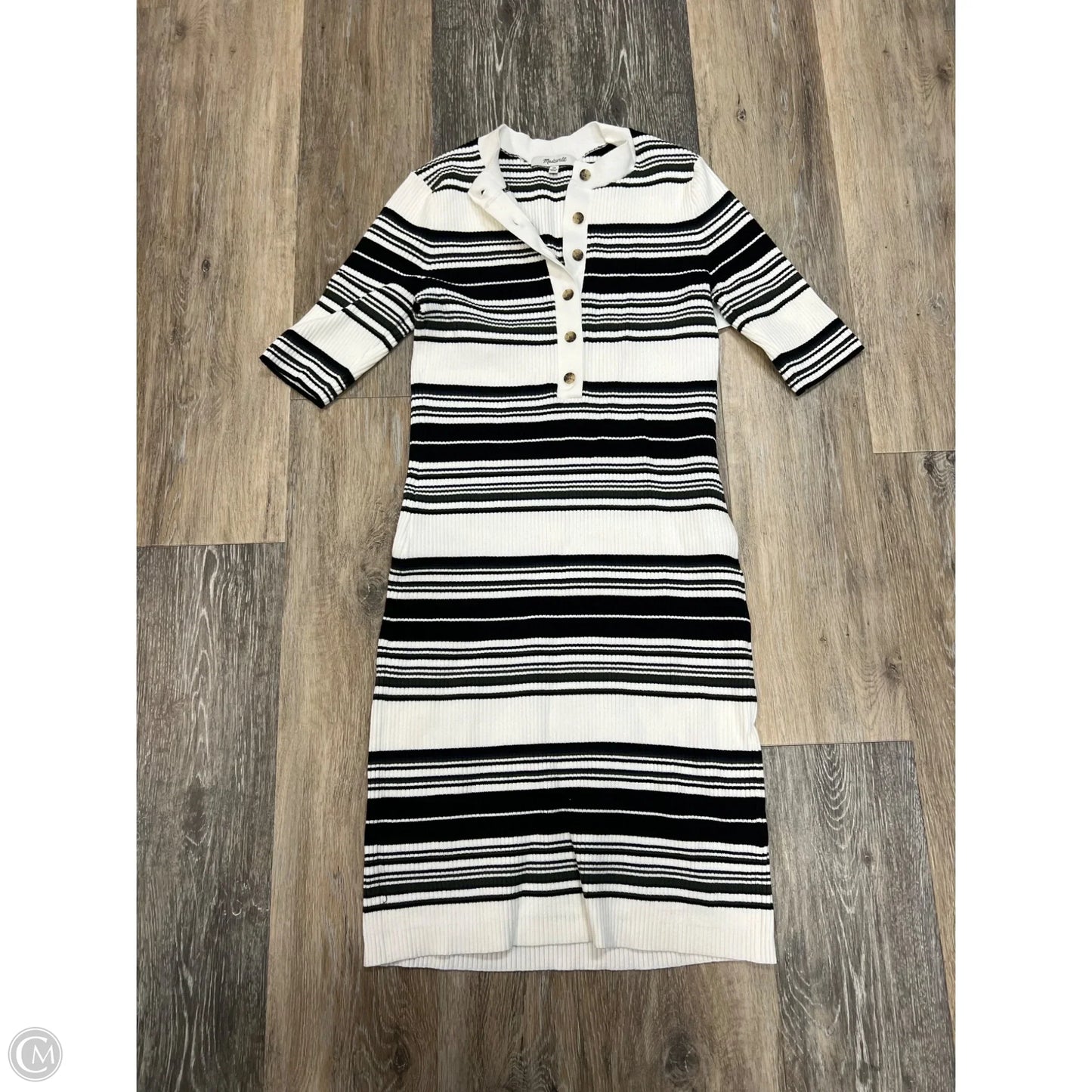 Dress Casual Midi By Madewell In Striped Pattern, Size: Xs