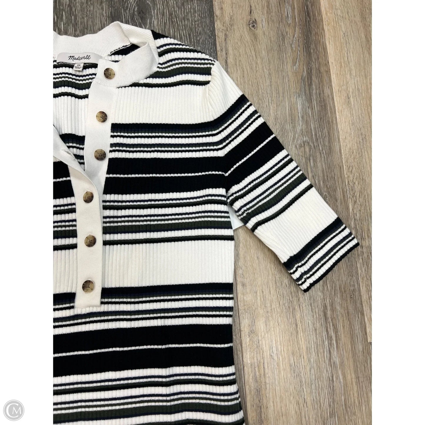 Dress Casual Midi By Madewell In Striped Pattern, Size: Xs