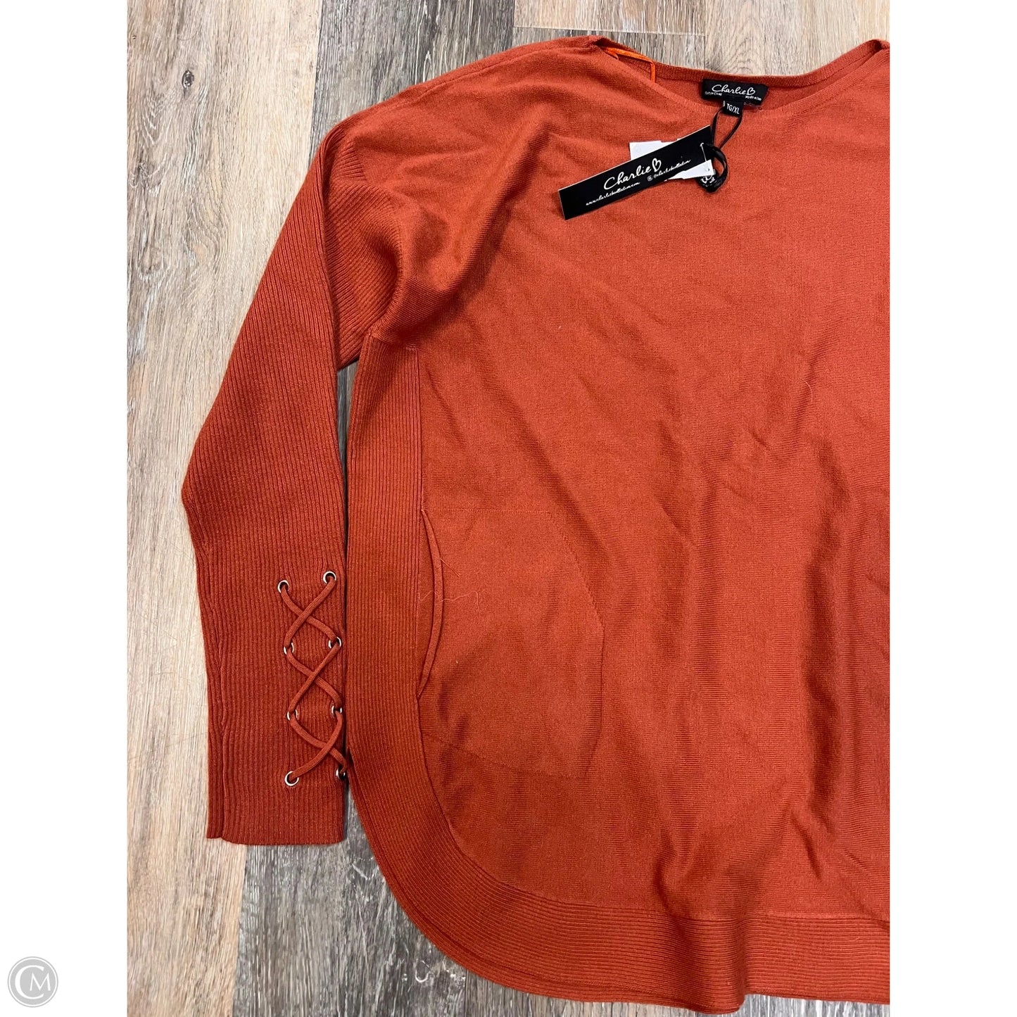 Sweater By Charlie B In Orange, Size: Xl