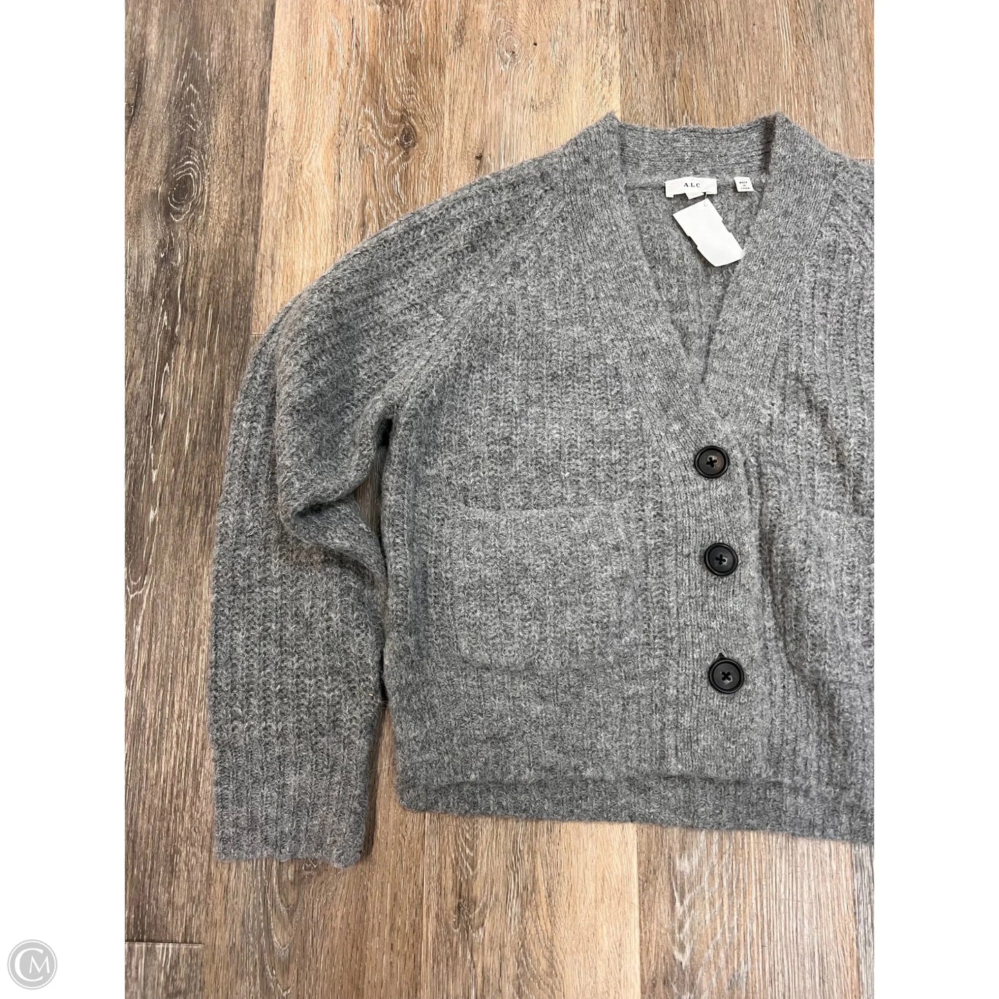 Sweater Cardigan Designer By Alc In Grey, Size: Xs