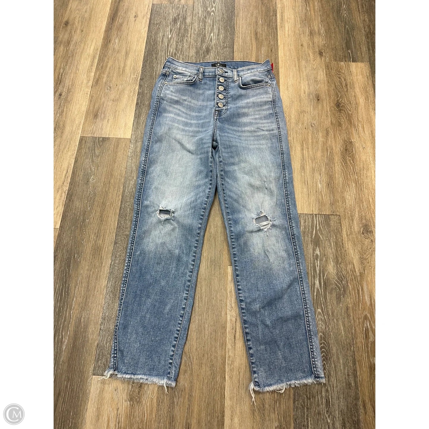 Jeans Straight By 7 For All Mankind In Blue Denim, Size: 4