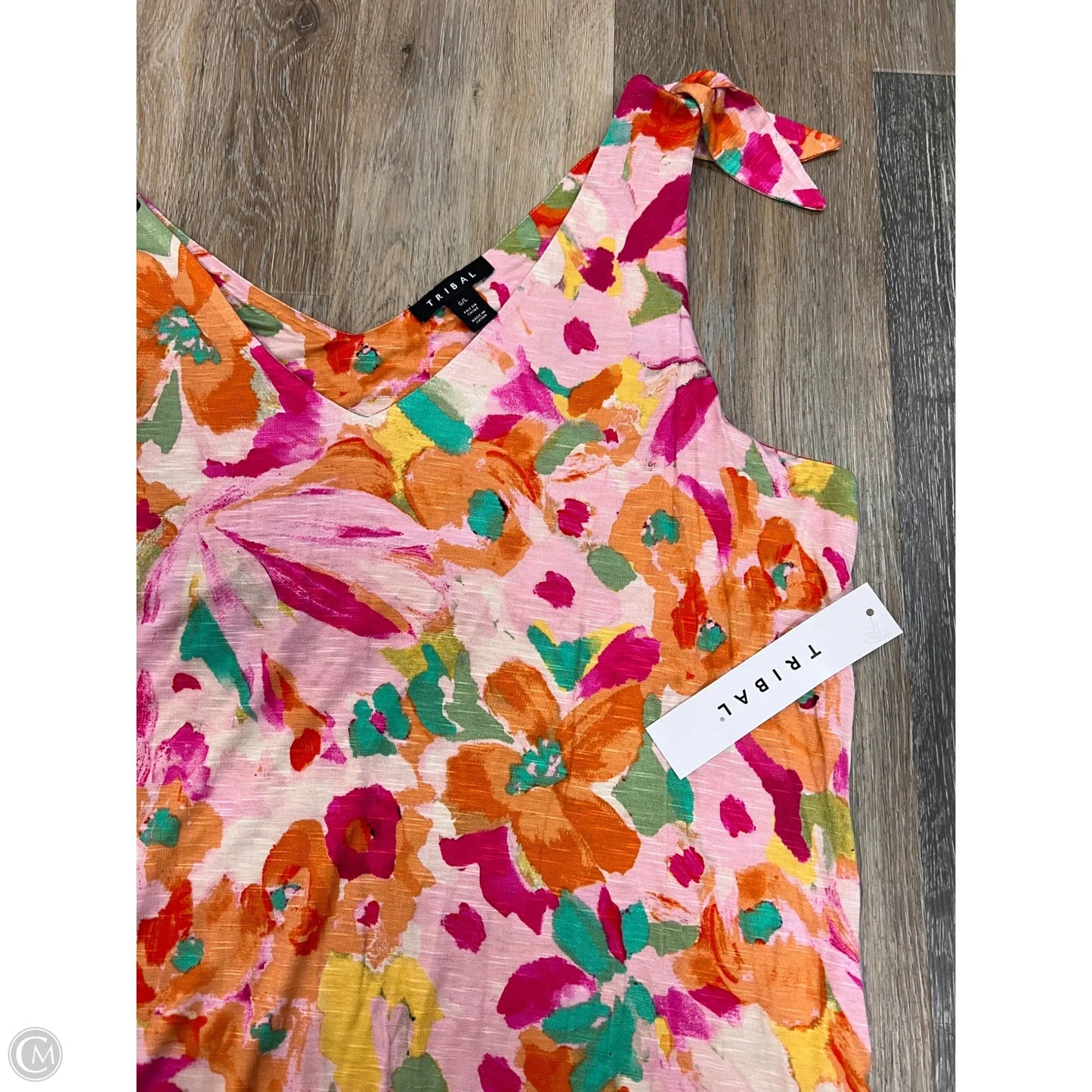 Top Sleeveless By Tribal In Pink, Size: L