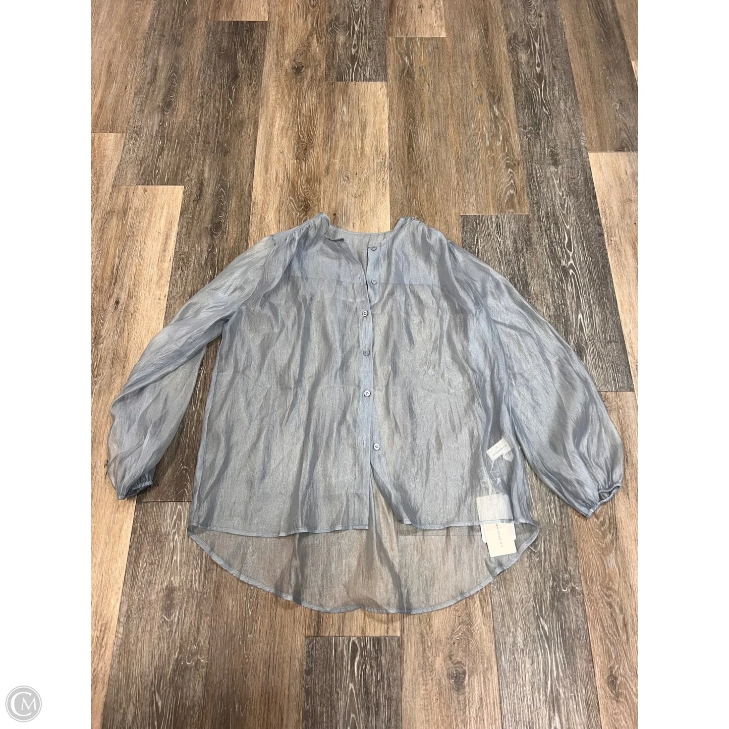 Blouse Long Sleeve By Commense In Blue, Size: S