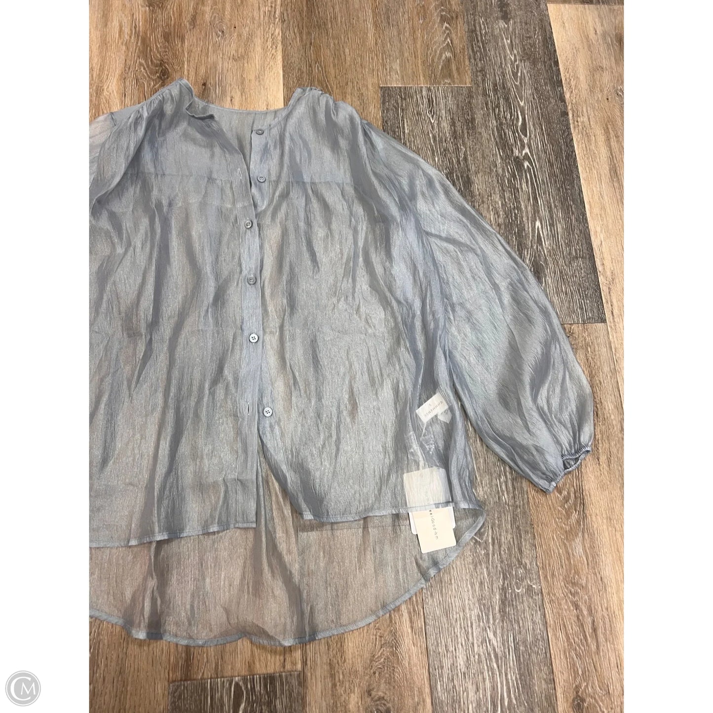 Blouse Long Sleeve By Commense In Blue, Size: S