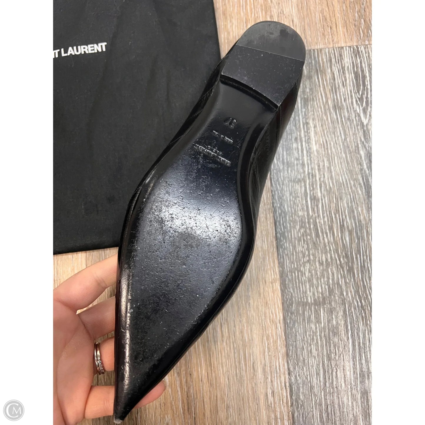 Shoes Luxury Designer By Yves Saint Laurent In Black, Size: 7/37