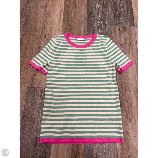 Sweater Short Sleeve By Staccato In Striped Pattern, Size: L