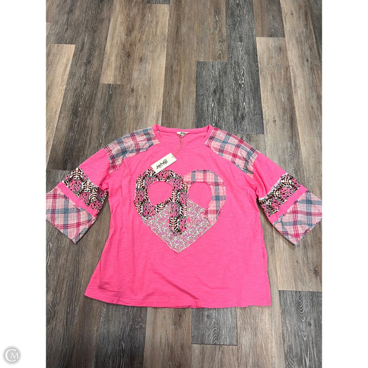 Top Long Sleeve By Blue Velvet In Pink, Size: L