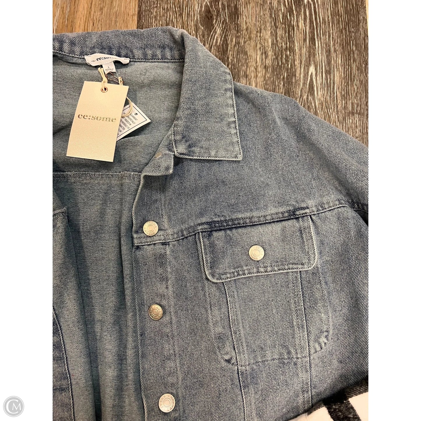Jacket Denim By Ee Some In Blue Denim, Size: L