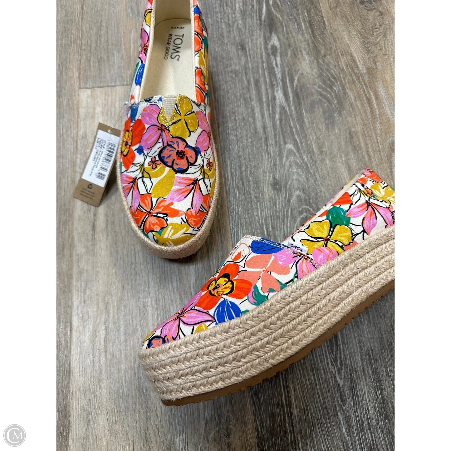 Shoes Flats By Toms In Floral Print, Size: 7.5