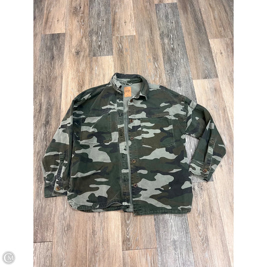 Jacket Shirt By Gap In Camouflage Print, Size: M