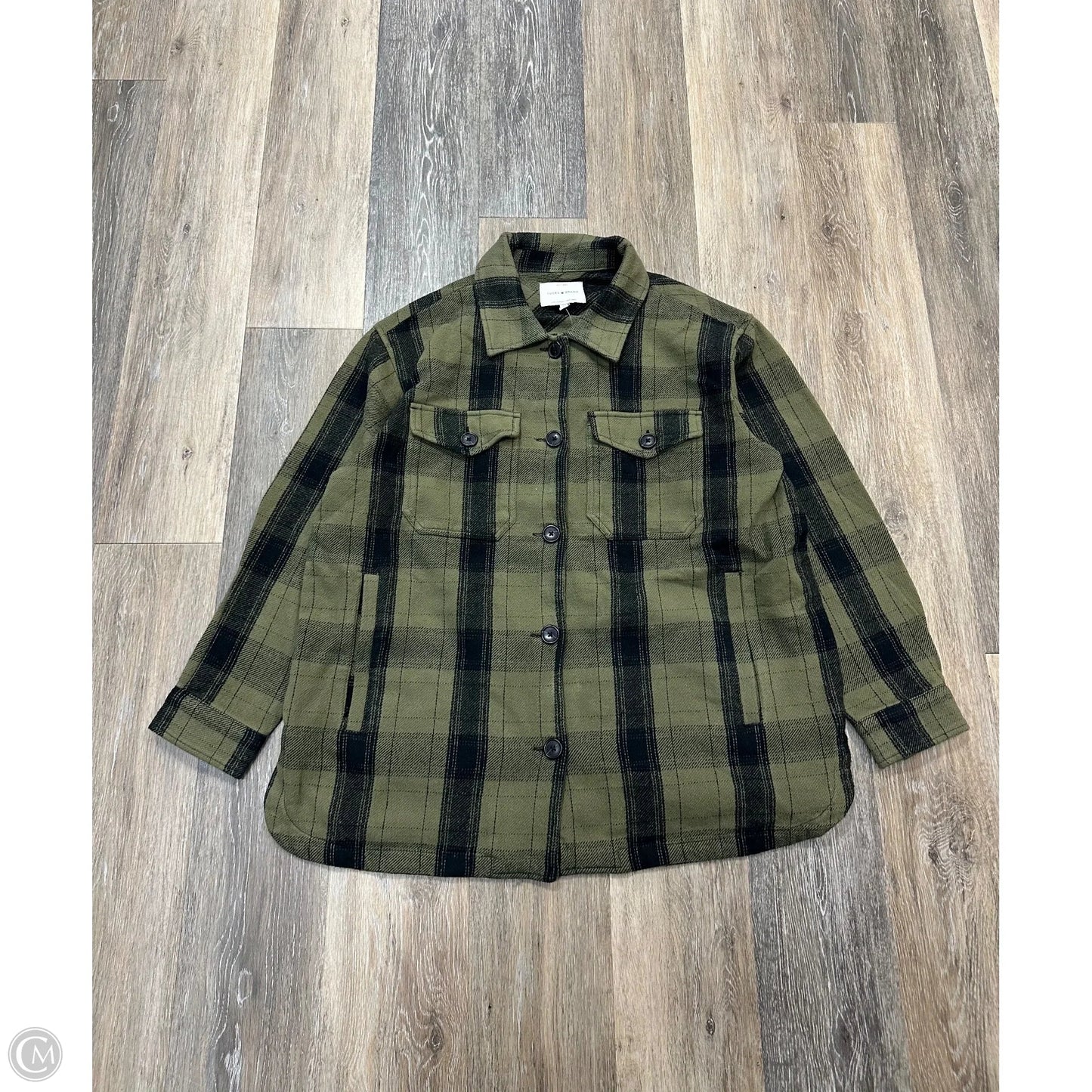 Jacket Shirt By Lucky Brand In Plaid Pattern, Size: L