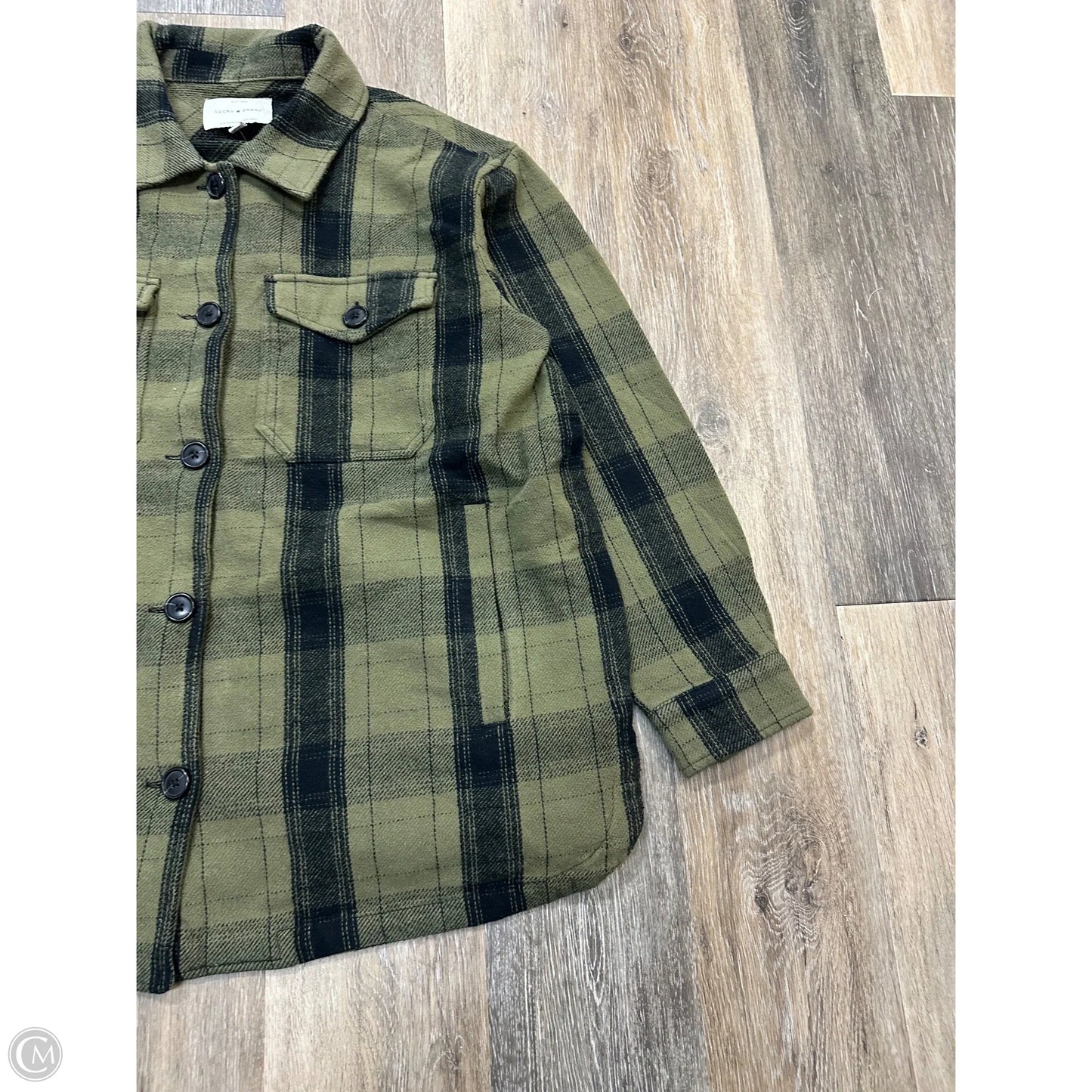Jacket Shirt By Lucky Brand In Plaid Pattern, Size: L