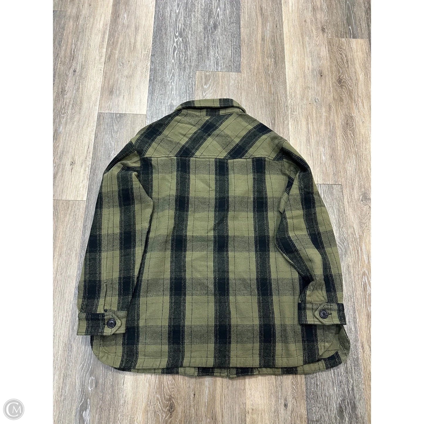 Jacket Shirt By Lucky Brand In Plaid Pattern, Size: L