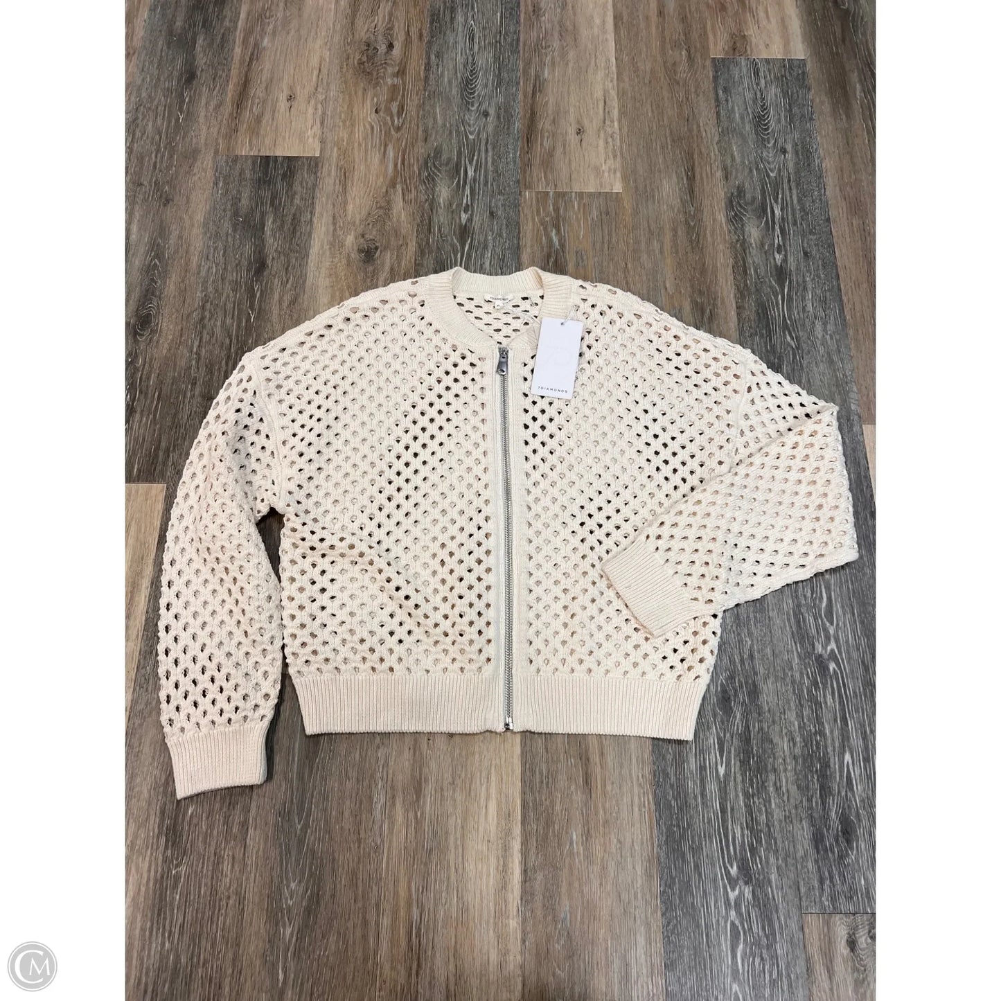 Sweater Cardigan By 7 Diamonds In White, Size: Xl