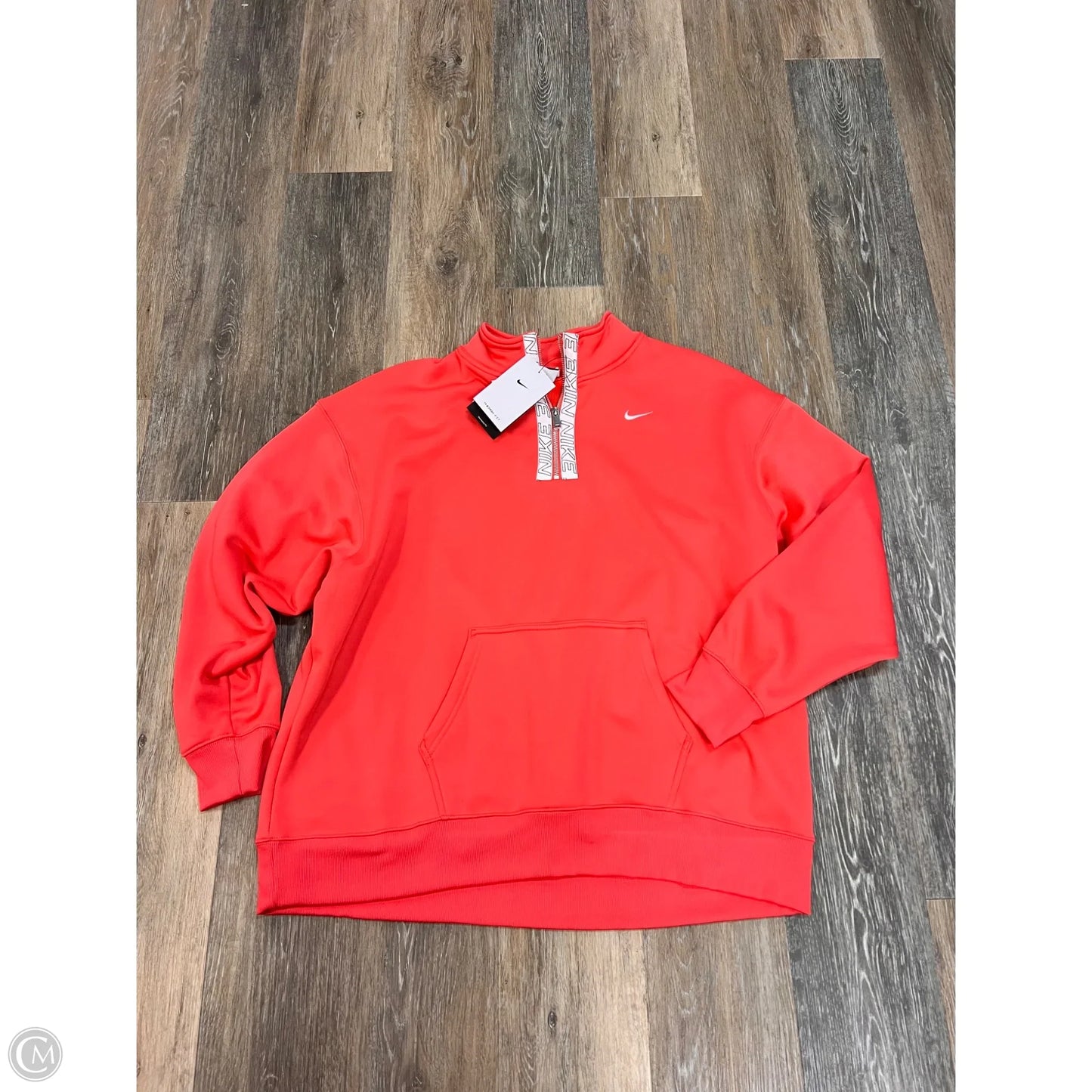 Athletic Sweatshirt Collar By Nike Apparel In Coral, Size: Xl