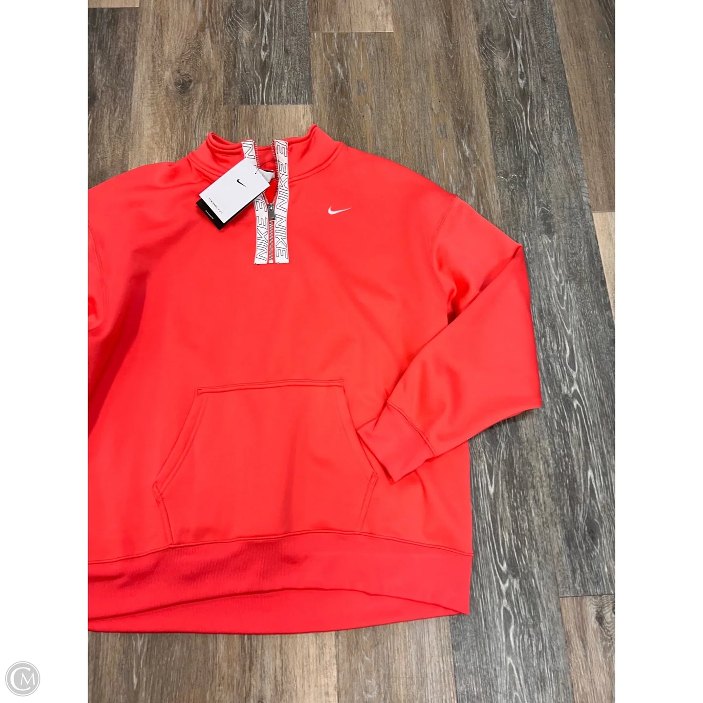 Athletic Sweatshirt Collar By Nike Apparel In Coral, Size: Xl