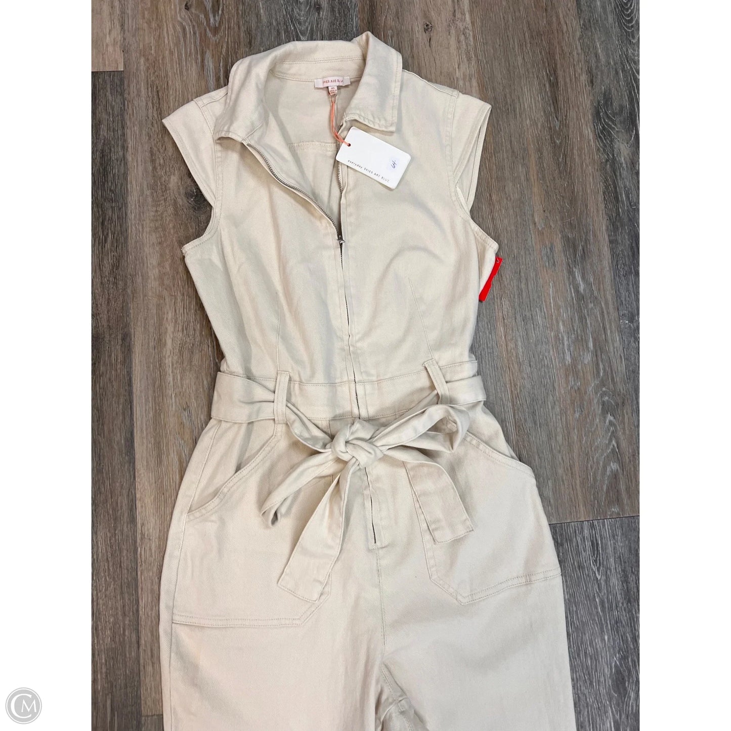 Jumpsuit By Skies Are Blue In Cream Denim, Size: Xs