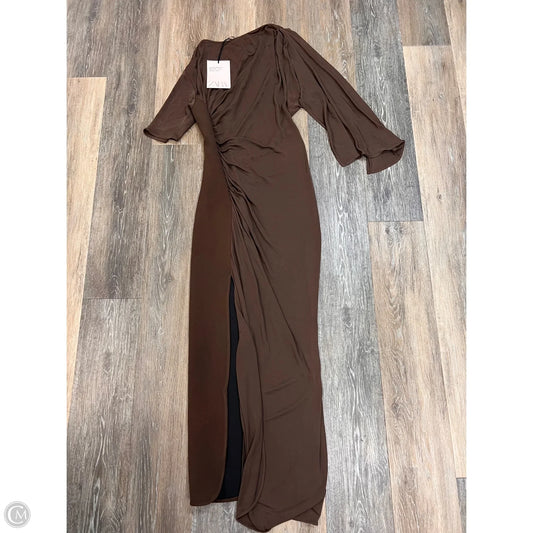 Dress Party Long By Zara In Brown, Size: S