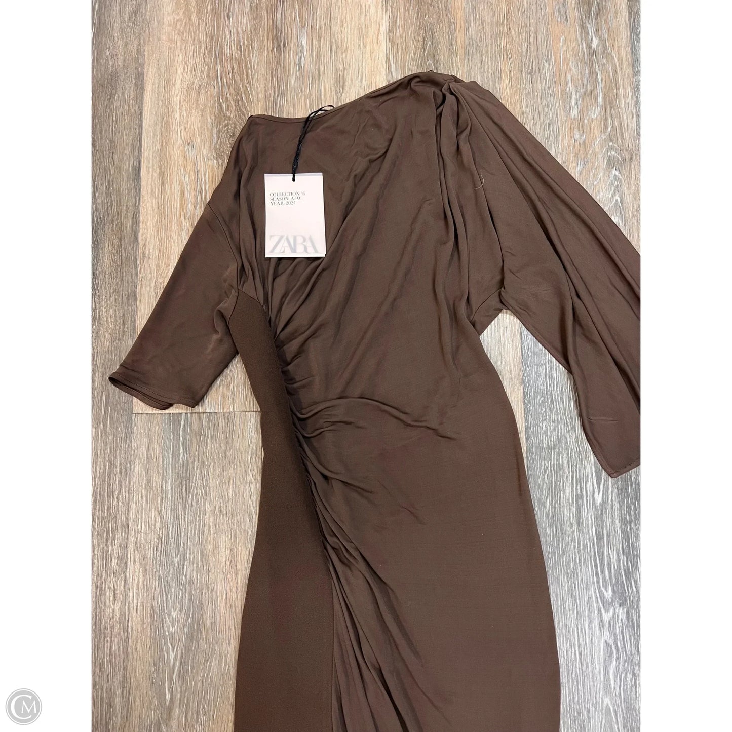 Dress Party Long By Zara In Brown, Size: S
