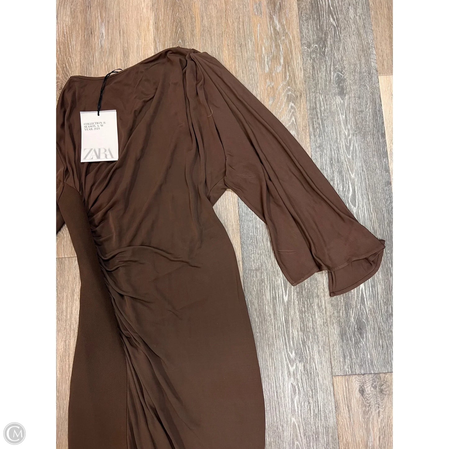 Dress Party Long By Zara In Brown, Size: S