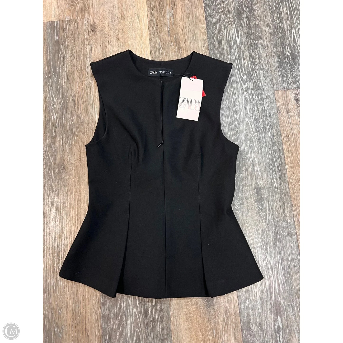 Top Sleeveless By Zara In Black, Size: S