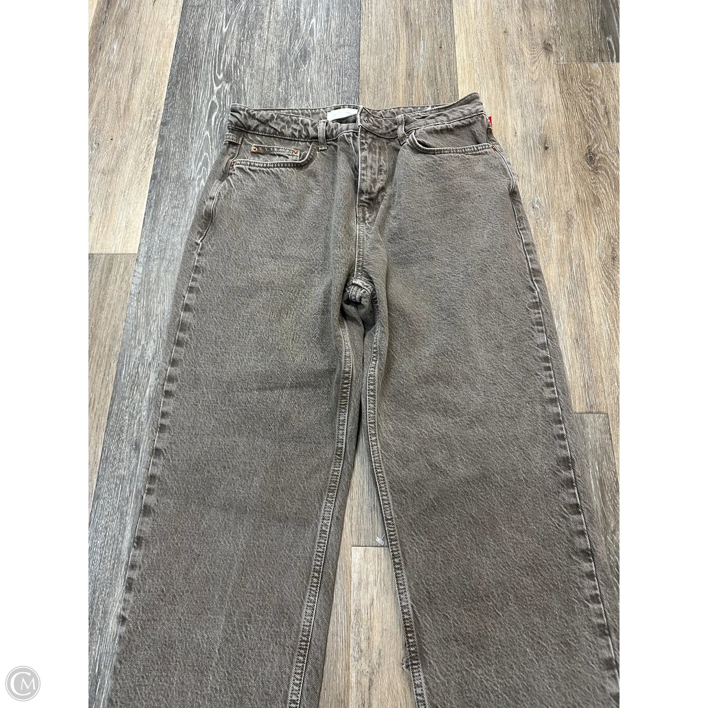 Jeans Straight By Zara In Grey Denim, Size: 6