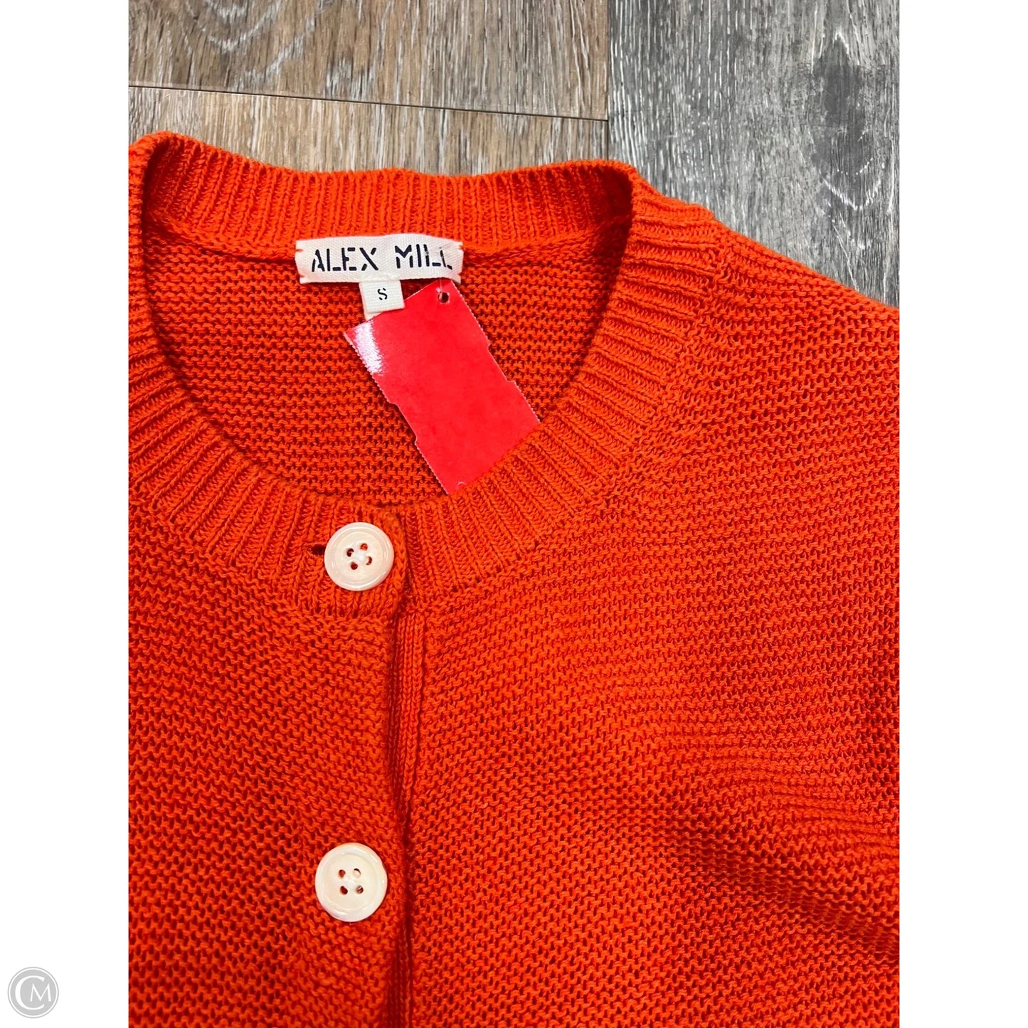 Sweater Short Sleeve Designer By Alex Mill In Orange, Size: S