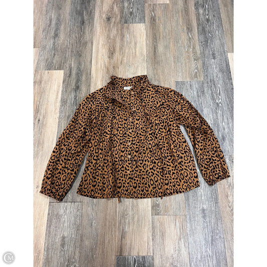 Blouse Long Sleeve By India Collection In Animal Print, Size: M