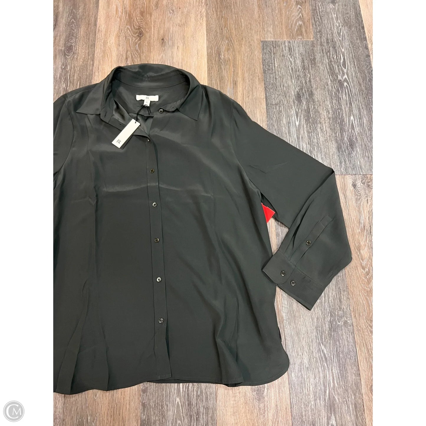 Blouse Long Sleeve By Banana Republic In Green, Size: Xl