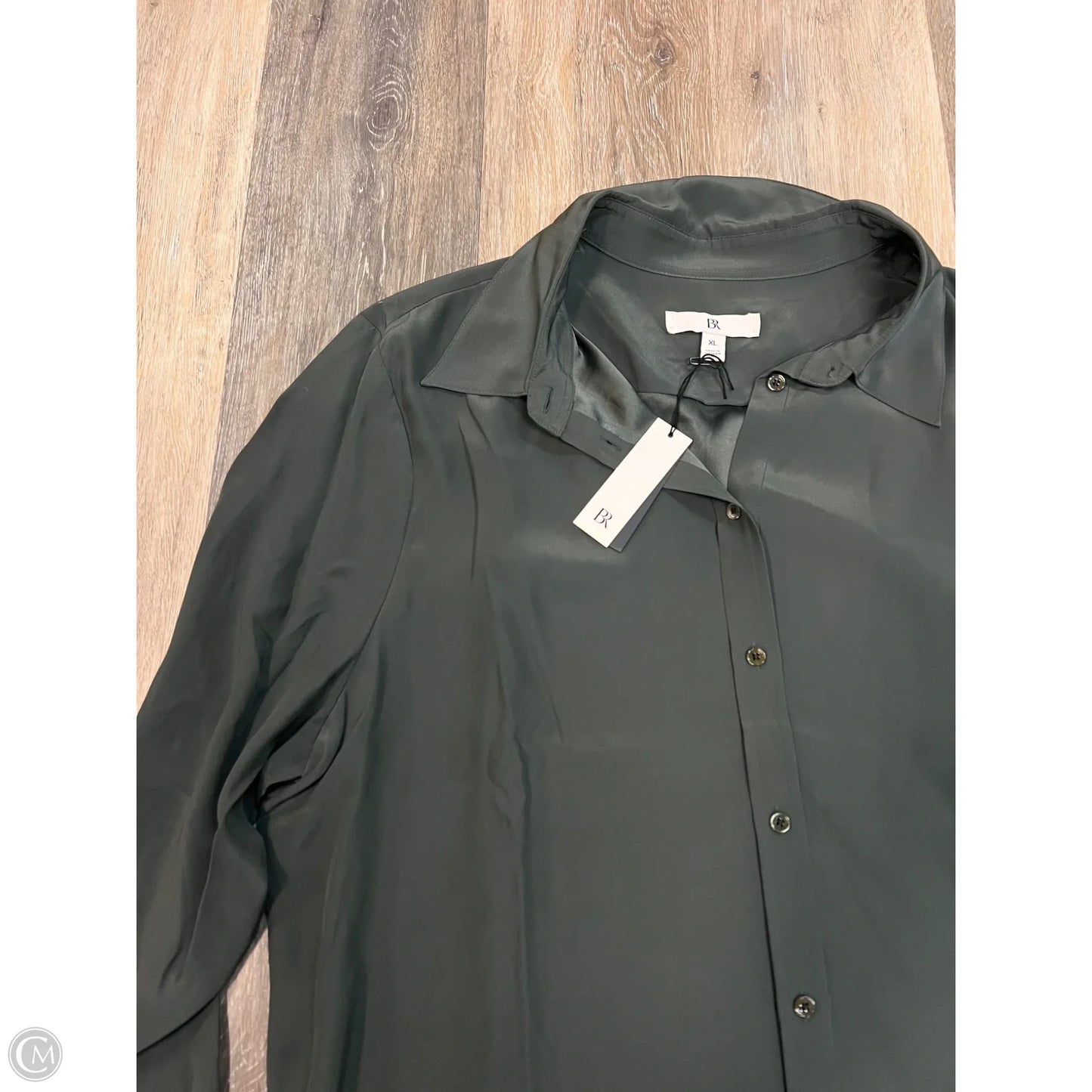 Blouse Long Sleeve By Banana Republic In Green, Size: Xl