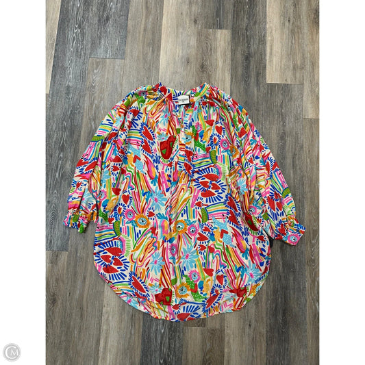 Blouse Long Sleeve By Gold and Silver Paris In Multi-colored, Size: Xl
