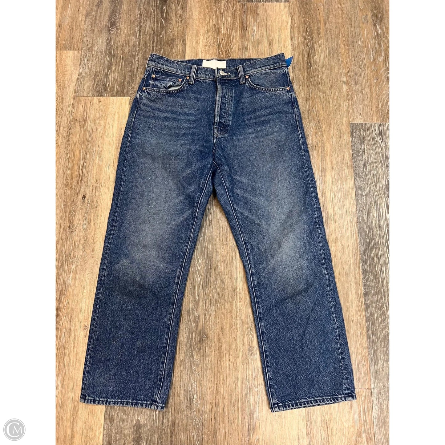 Jeans Straight By Mother In Blue Denim, Size: 2/26 short