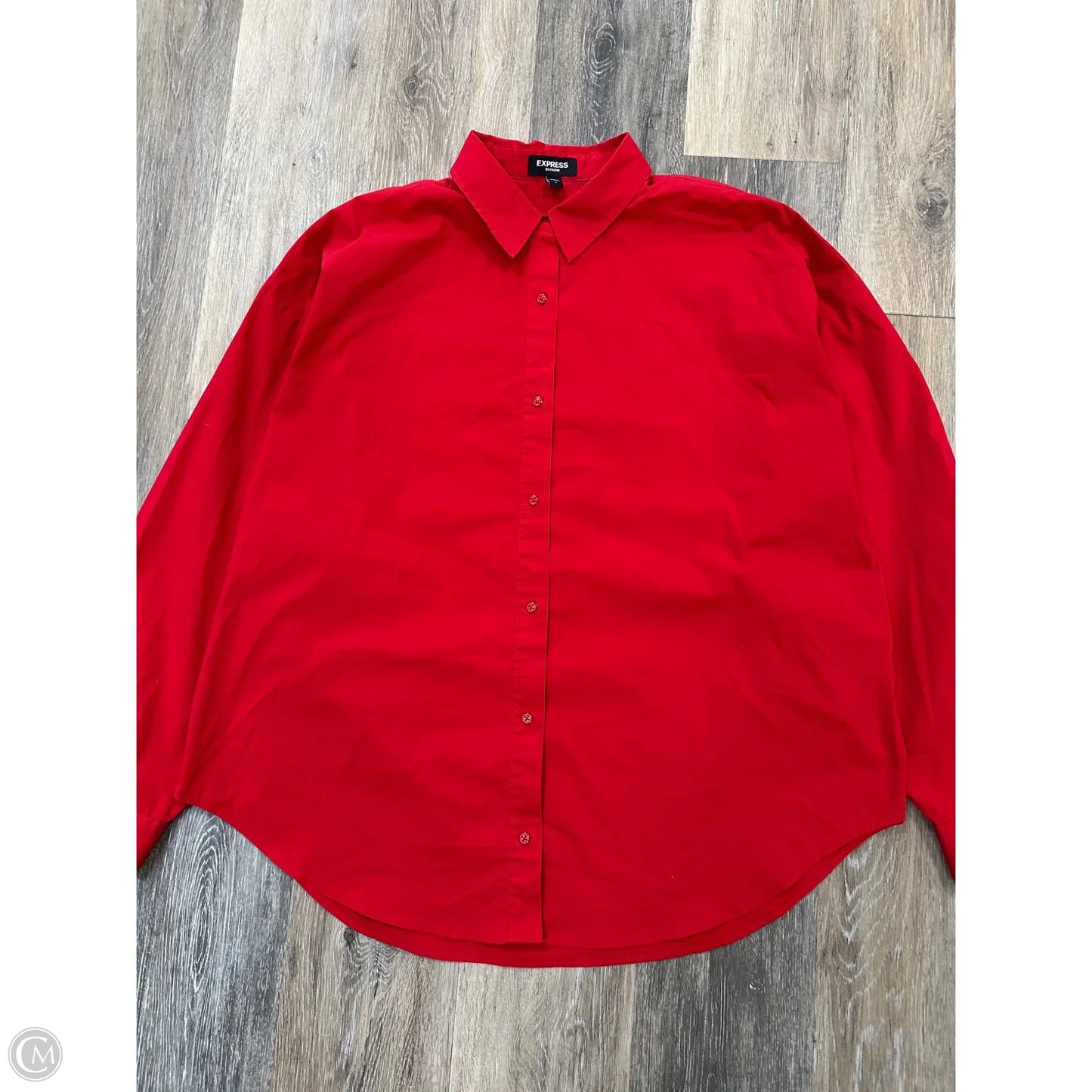 Blouse Long Sleeve By Express In Red, Size: L