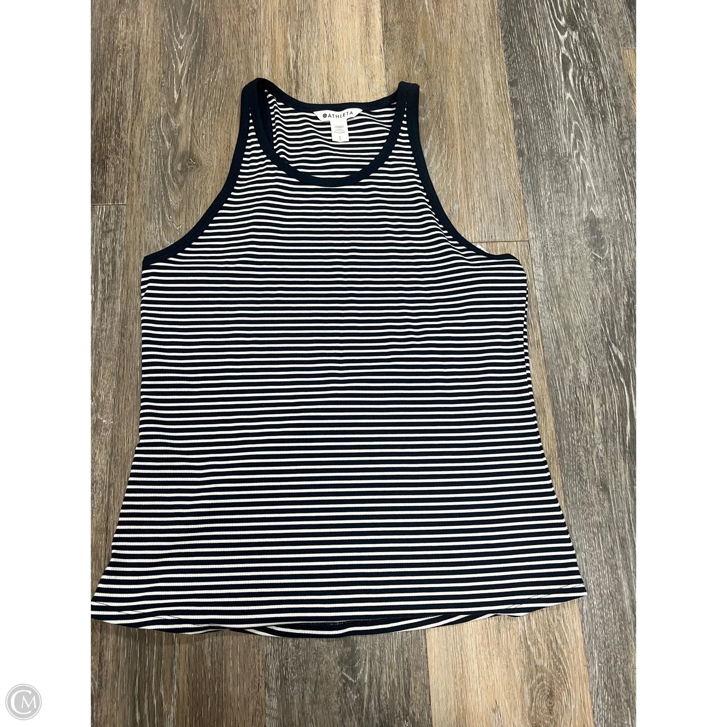 Athletic Tank Top By Athleta In Navy Striped Pattern, Size: L