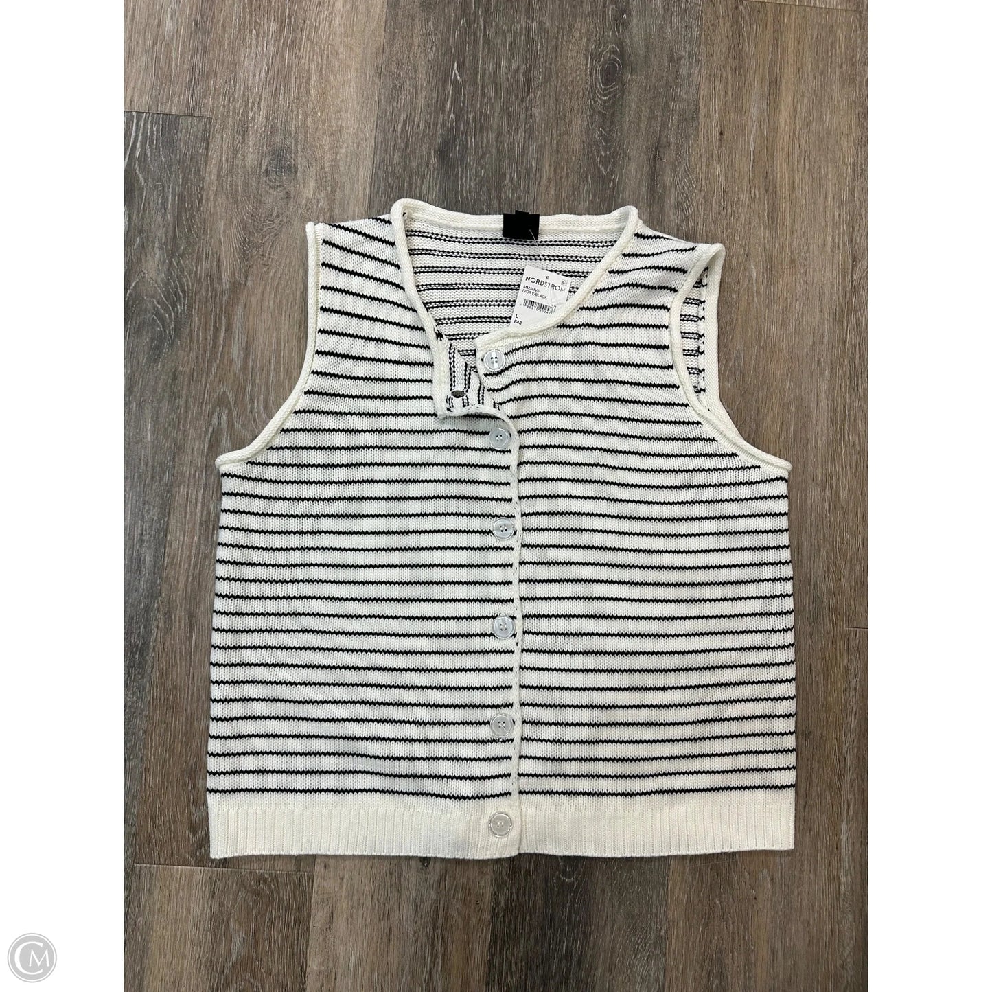 Sweater Short Sleeve By Bobeau In Striped Pattern, Size: L