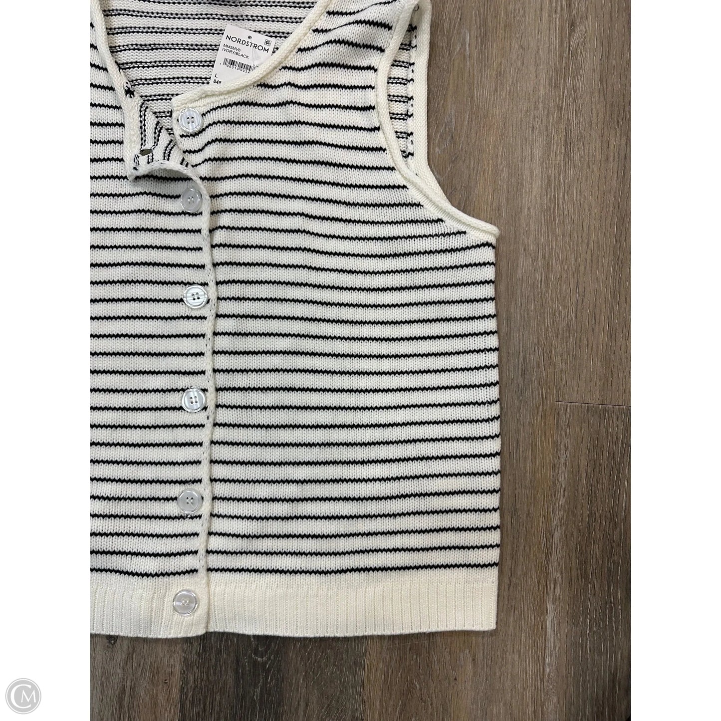 Sweater Short Sleeve By Bobeau In Striped Pattern, Size: L