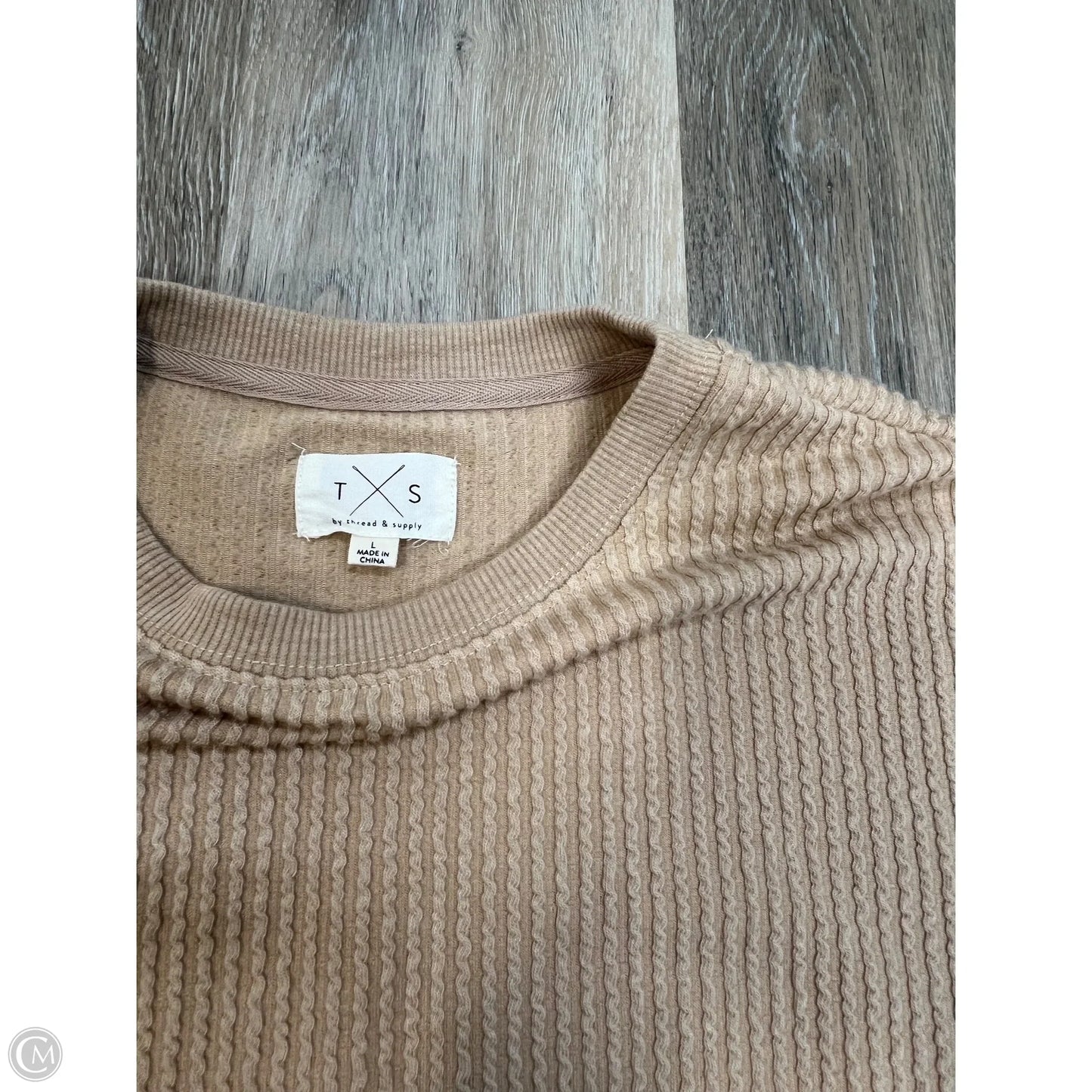 -Top Long Sleeve By Thread And Supply In Tan, Size: L