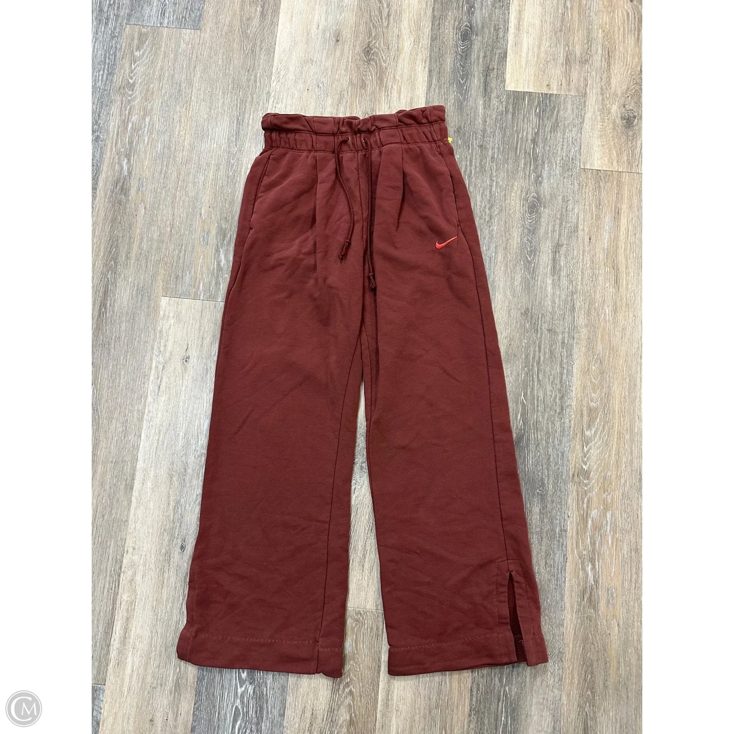Athletic Pants By Nike Apparel In Maroon, Size: S