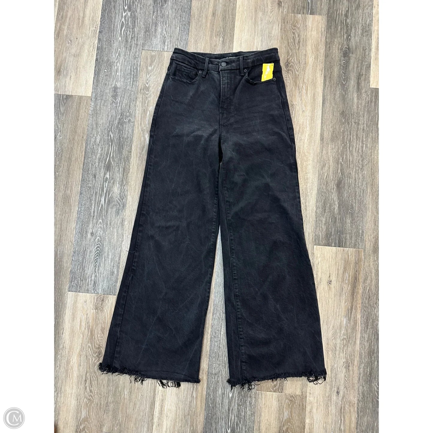 Jeans Wide Leg By Good American In Black, Size: 6