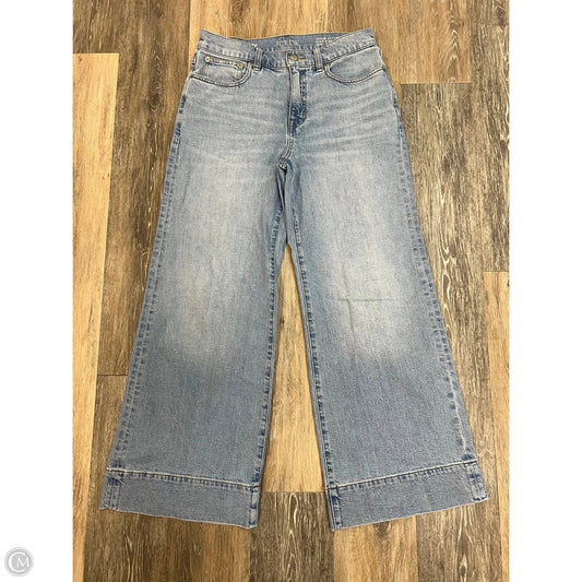 Jeans Wide Leg By J. Crew In Blue Denim, Size: 4p